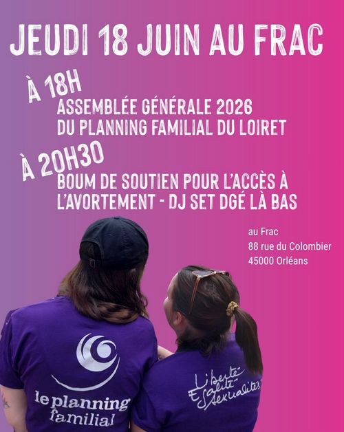 affiche violette de avec deux personnes de dos

AG du planning et boom de soutien pour l'accès à l'avortement
18h AG
20h30 boom de soutien