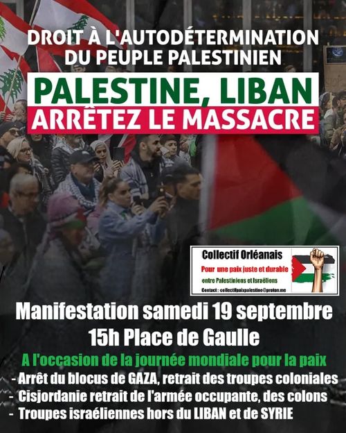 MANIFESTATION de soutien au peuple palestinien et contre le permis de tuer