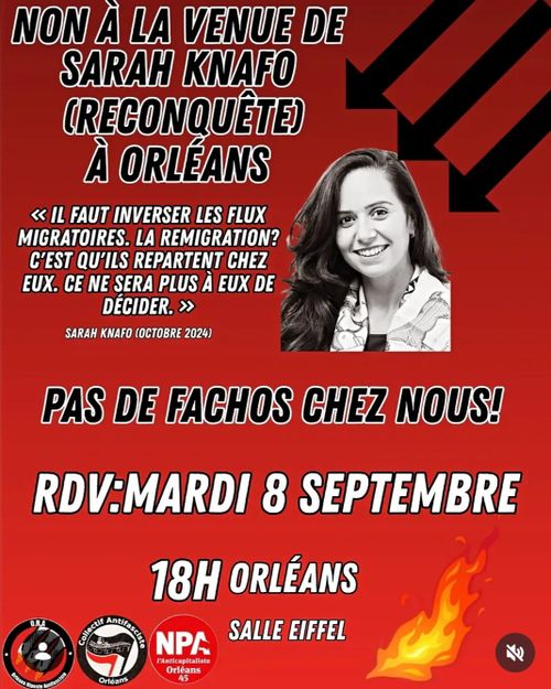 RASSEMBLEMENT contre la venue de Sarah Knafo