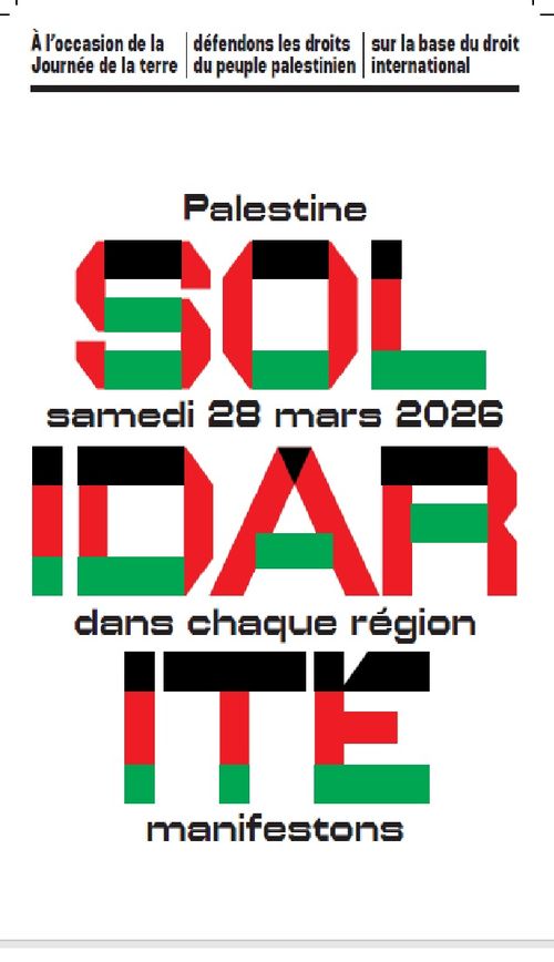 MANIFESTATION régionale de solidarité avec les droits des palestiniens et le droit international