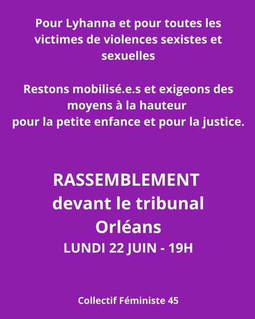 RASSEMBLEMENT pour Lyhanna et toutes les victimes et pour réclamer des moyens SOUS RESERVE