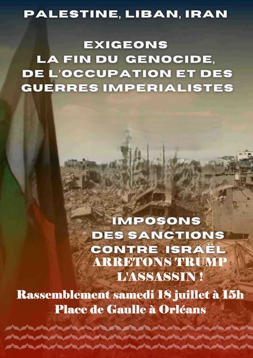 RASSEMBLEMENT de soutien Palestine, Iran, Liban