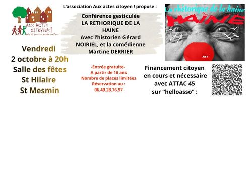 CONFERENCE gesticulée La rhétorique de la haine