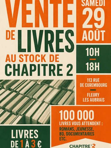 VENTE de livres soutien à l'association Chapitre 2